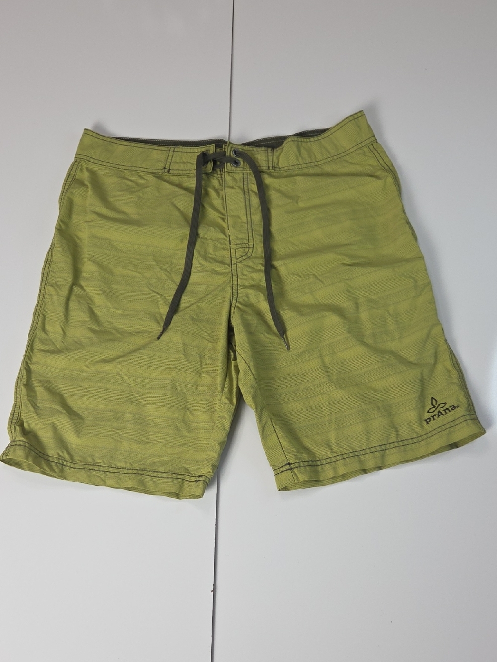 prAna Men's Lime Green Swim Shorts 33